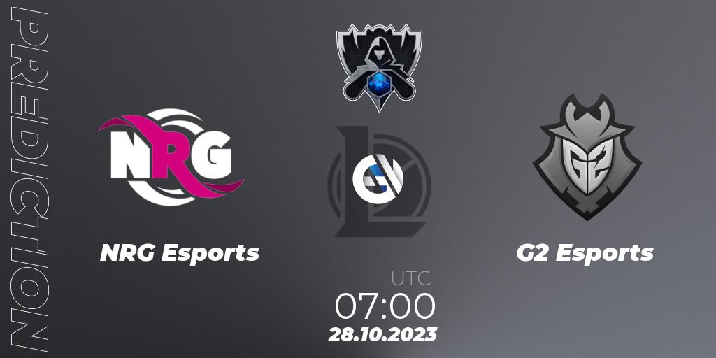 NRG Esports vs G2 Esports: Betting TIp, Match Prediction. 28.10.2023 at 07:00. LoL, Worlds 2023 LoL - Group Stage