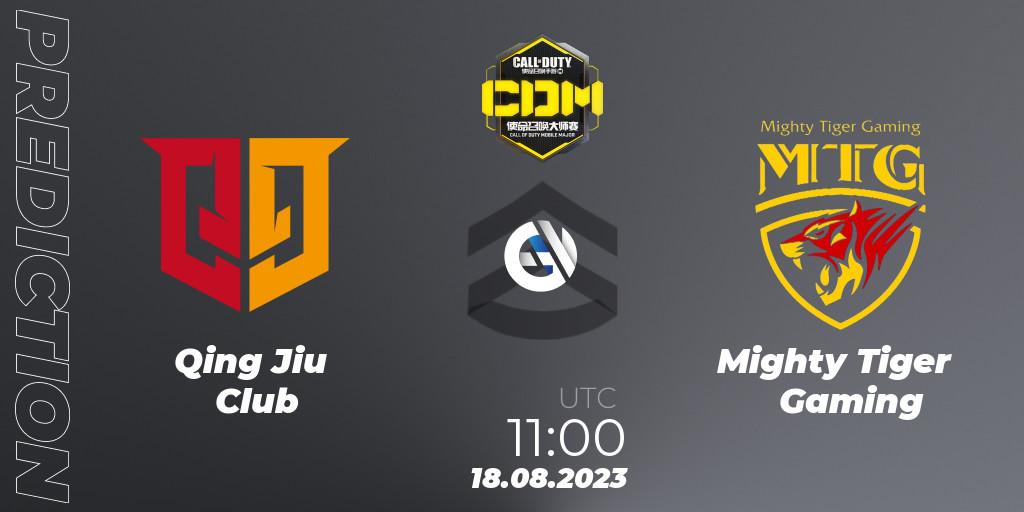 Qing Jiu Club vs Mighty Tiger Gaming: Betting TIp, Match Prediction. 18.08.2023 at 11:10. Call of Duty, China Masters 2023 S6 - Stage 2