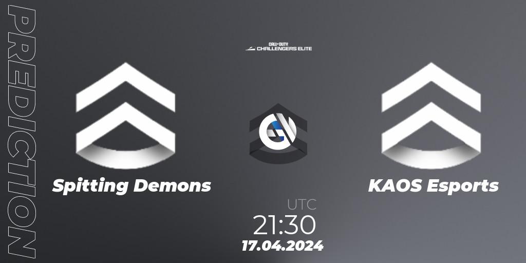 Spitting Demons vs KAOS Esports: Betting TIp, Match Prediction. 23.04.2024 at 22:30. Call of Duty, Call of Duty Challengers 2024 - Elite 2: NA