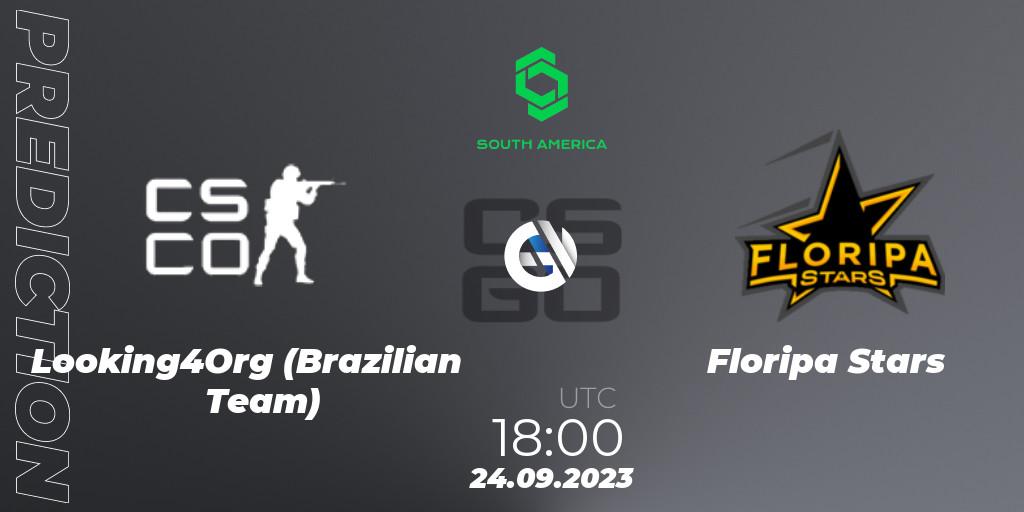 Looking4Org (Brazilian Team) vs Floripa Stars: Betting TIp, Match Prediction. 24.09.2023 at 18:00. Counter-Strike (CS2), CCT South America Series #12: Open Qualifier