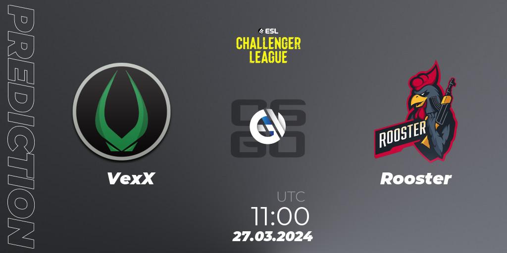 VexX vs Rooster: Betting TIp, Match Prediction. 27.03.2024 at 10:45. Counter-Strike (CS2), ESL Challenger League Season 47: Oceania