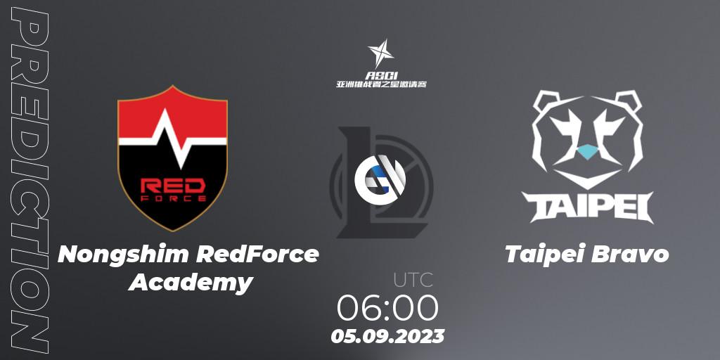 Nongshim RedForce Academy vs Taipei Bravo: Betting TIp, Match Prediction. 05.09.2023 at 06:00. LoL, Asia Star Challengers Invitational 2023