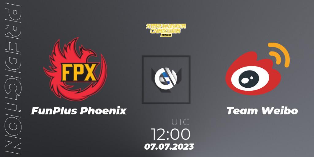 FunPlus Phoenix vs Team Weibo: Betting TIp, Match Prediction. 07.07.23. VALORANT, VALORANT Champions Tour 2023: China Qualifier
