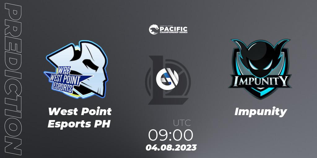 West Point Esports PH vs Impunity: Betting TIp, Match Prediction. 05.08.23. LoL, PACIFIC Championship series Group Stage