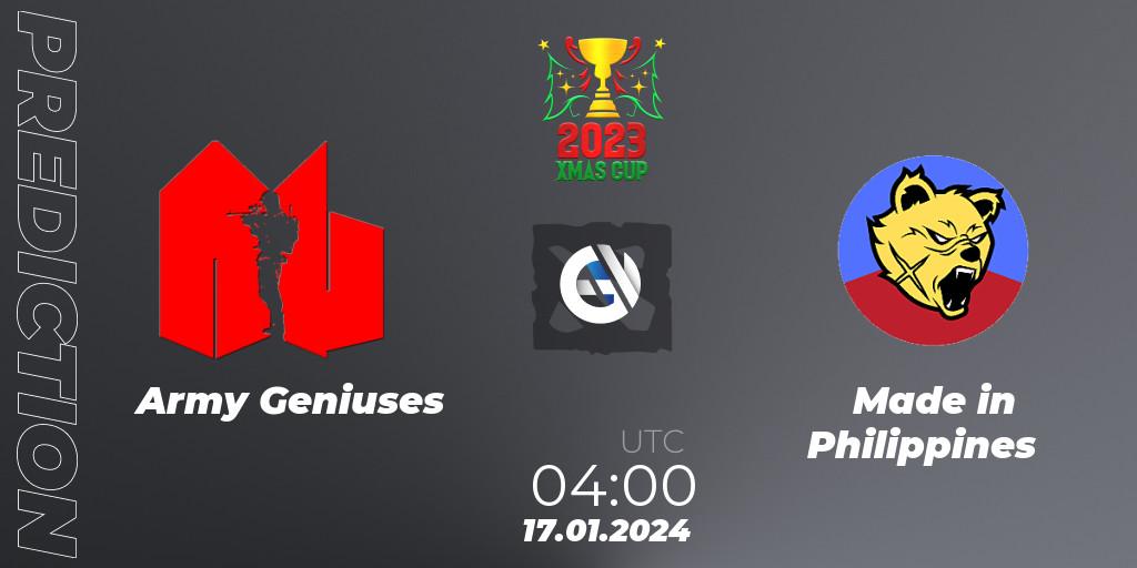 Army Geniuses vs Made in Philippines: Betting TIp, Match Prediction. 17.01.24. Dota 2, Xmas Cup 2023