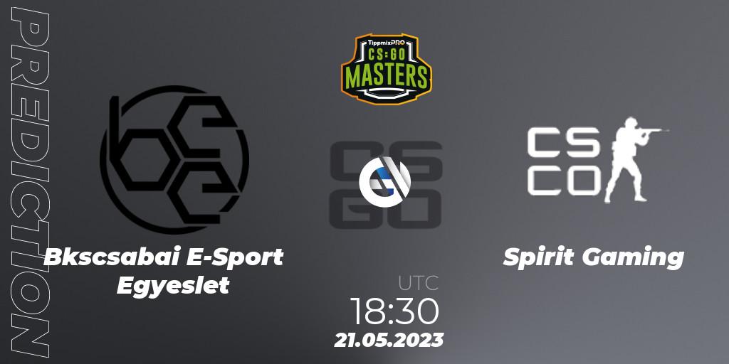 Békéscsabai E-Sport Egyesület vs Spirit Gaming: Betting TIp, Match Prediction. 21.05.2023 at 18:30. Counter-Strike (CS2), TippmixPro Masters Spring 2023