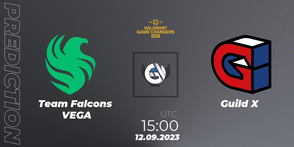 Team Falcons VEGA vs Guild X: Betting TIp, Match Prediction. 12.09.2023 at 15:00. VALORANT, VCT 2023: Game Changers EMEA Stage 3 - Group Stage