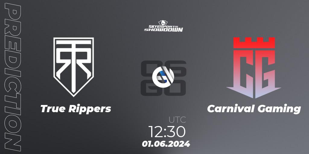 True Rippers vs Carnival Gaming: Betting TIp, Match Prediction. 01.06.2024 at 12:30. Counter-Strike (CS2), Skyesports Showdown 2024