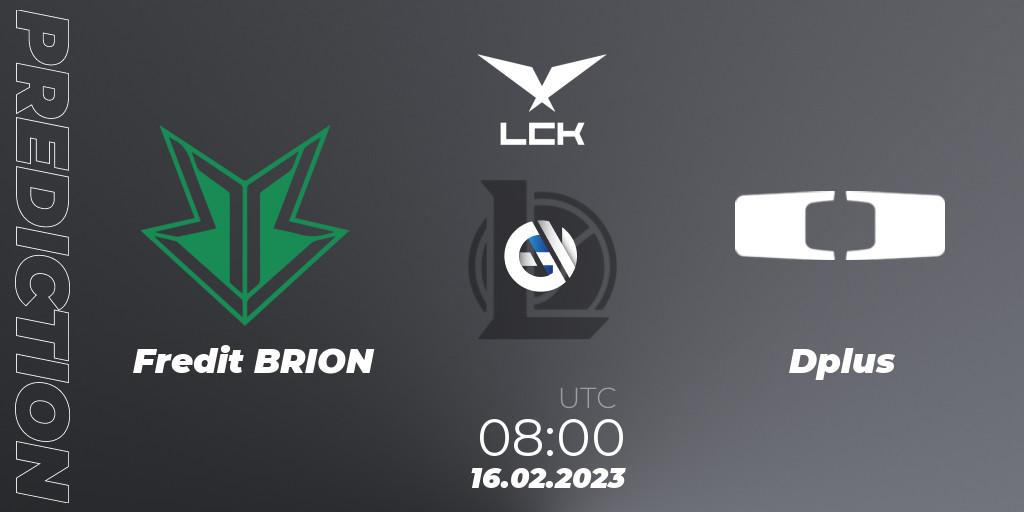 BRION vs Dplus: Betting TIp, Match Prediction. 16.02.2023 at 08:00. LoL, LCK Spring 2023 - Group Stage