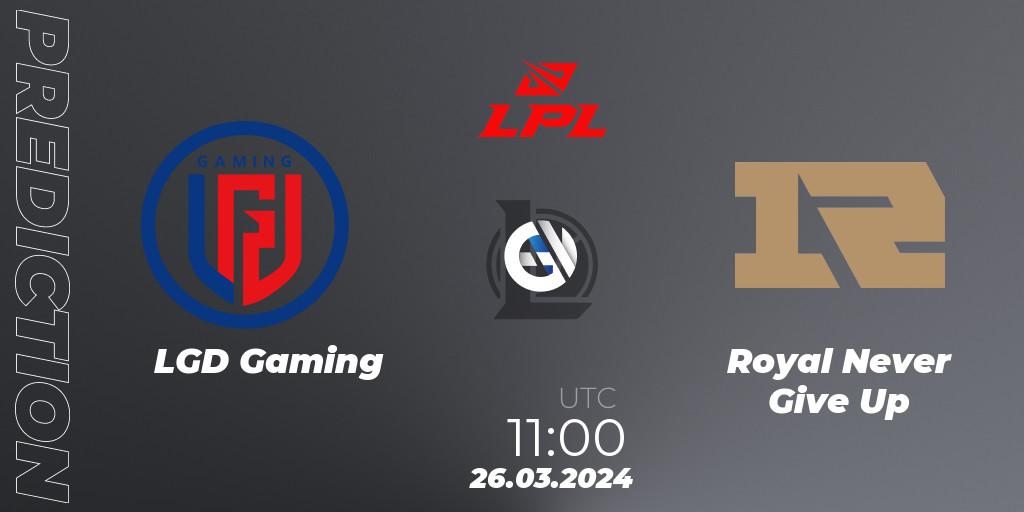 LGD Gaming vs Royal Never Give Up: Betting TIp, Match Prediction. 26.03.24. LoL, LPL Spring 2024 - Group Stage