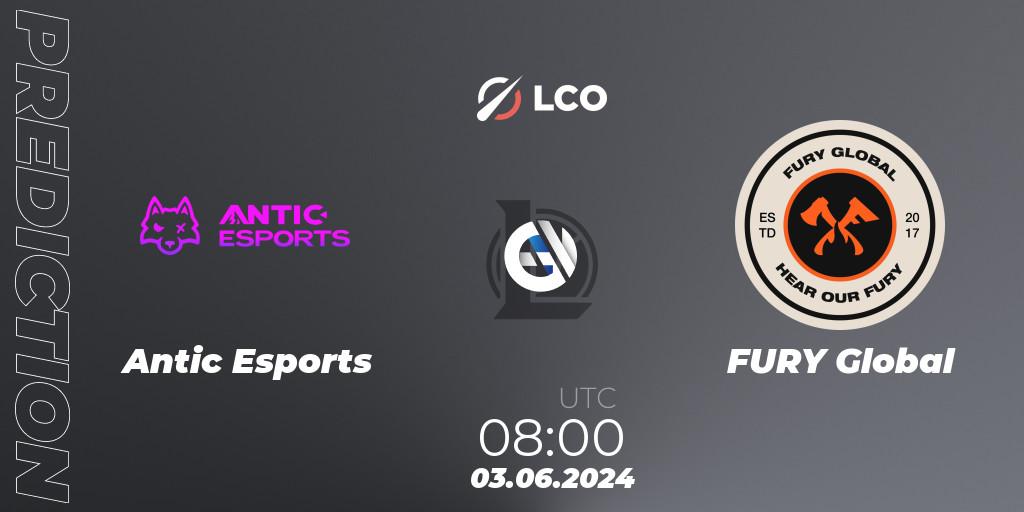 Antic Esports vs FURY Global: Betting TIp, Match Prediction. 03.06.2024 at 08:00. LoL, LCO Split 2 2024 - Group Stage