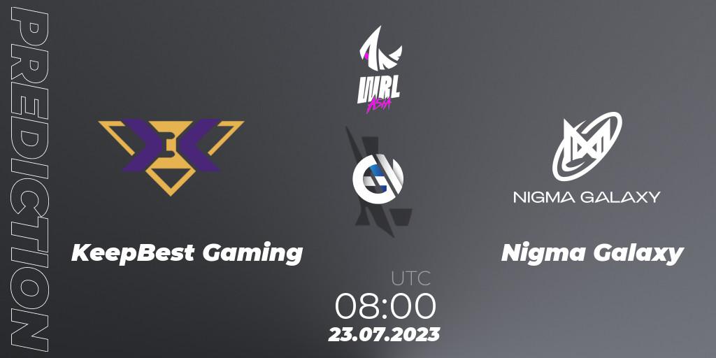 KeepBest Gaming vs Nigma Galaxy: Betting TIp, Match Prediction. 23.07.2023 at 08:00. Wild Rift, WRL Asia 2023 - Season 1 - Finals