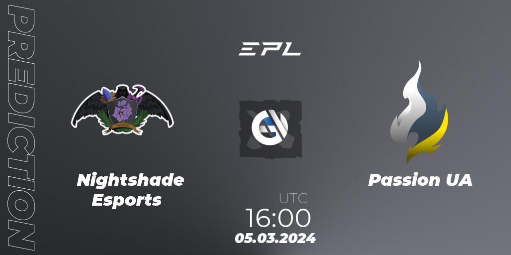 Nightshade Esports vs Passion UA: Betting TIp, Match Prediction. 05.03.24. Dota 2, European Pro League Season 17: Division 2