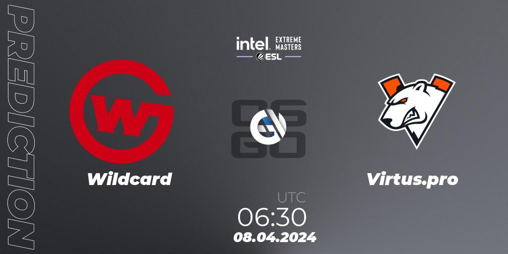 Wildcard vs Virtus.pro: Betting TIp, Match Prediction. 08.04.2024 at 07:20. Counter-Strike (CS2), IEM China 2024