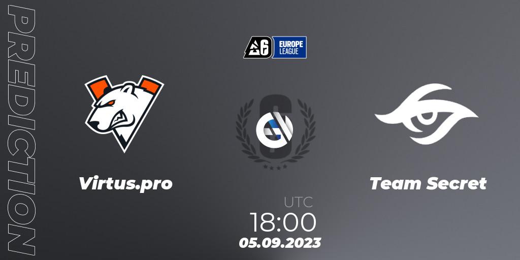 Virtus.pro vs Team Secret: Betting TIp, Match Prediction. 05.09.2023 at 18:00. Rainbow Six, Europe League 2023 - Stage 2
