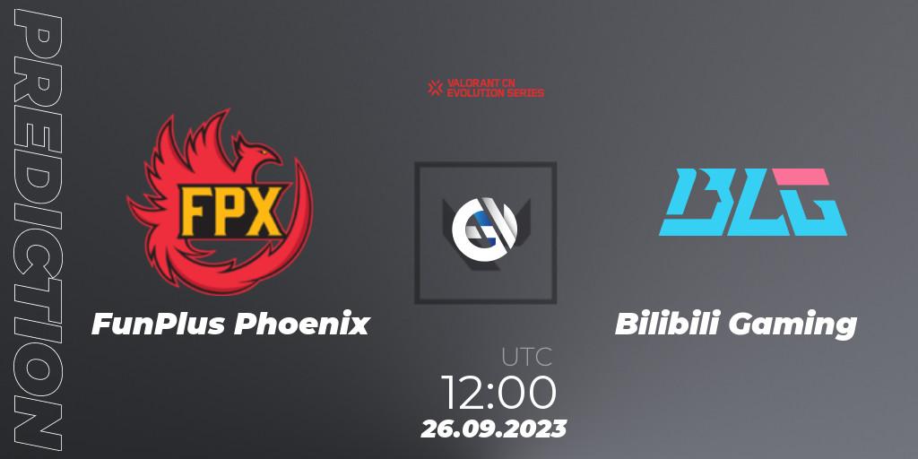 FunPlus Phoenix vs Bilibili Gaming: Betting TIp, Match Prediction. 26.09.2023 at 12:00. VALORANT, VALORANT China Evolution Series Act 1: Variation
