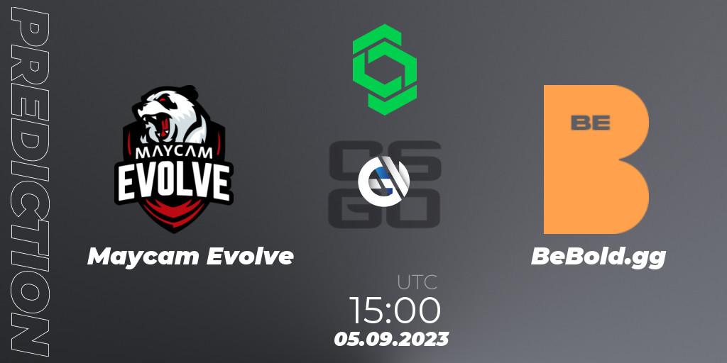Maycam Evolve vs BeBold.gg: Betting TIp, Match Prediction. 05.09.2023 at 15:00. Counter-Strike (CS2), CCT South America Series #11: Closed Qualifier