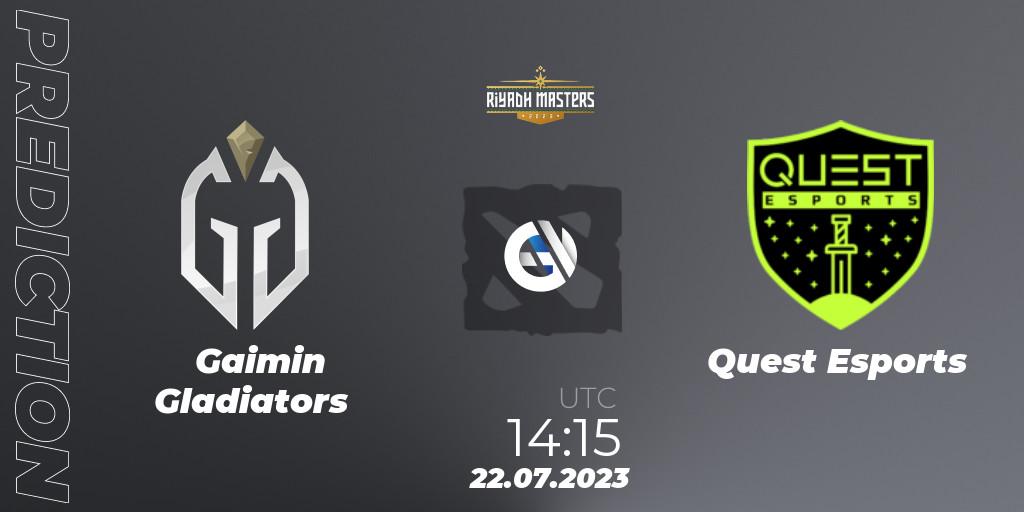 Gaimin Gladiators vs PSG Quest: Betting TIp, Match Prediction. 22.07.2023 at 14:54. Dota 2, Riyadh Masters 2023 - Group Stage