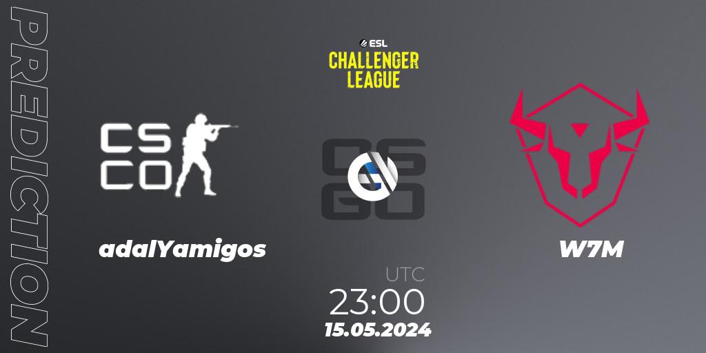 adalYamigos vs W7M: Betting TIp, Match Prediction. 15.05.2024 at 23:00. Counter-Strike (CS2), ESL Challenger League Season 47: South America