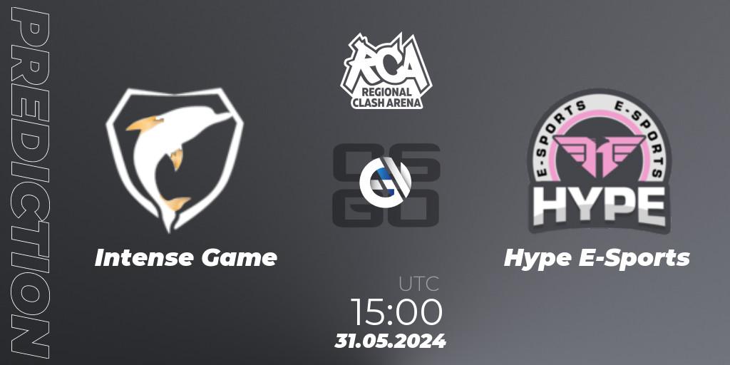 Intense Game vs Hype E-Sports: Betting TIp, Match Prediction. 31.05.2024 at 15:00. Counter-Strike (CS2), Regional Clash Arena South America: Closed Qualifier