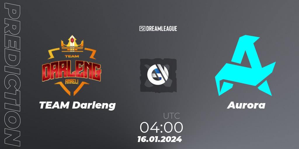 TEAM Darleng vs Aurora: Betting TIp, Match Prediction. 16.01.2024 at 04:00. Dota 2, DreamLeague Season 22: Southeast Asia Closed Qualifier