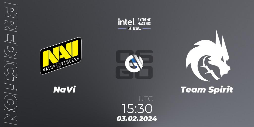 NaVi vs Team Spirit: Betting TIp, Match Prediction. 03.02.2024 at 16:25. Counter-Strike (CS2), IEM Katowice 2024
