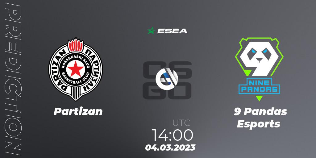Partizan vs 9 Pandas Esports: Betting TIp, Match Prediction. 04.03.2023 at 14:00. Counter-Strike (CS2), ESEA Season 44: Advanced Division - Europe