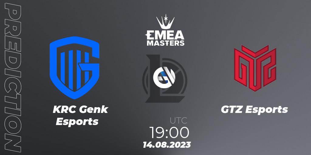 KRC Genk Esports vs GTZ Esports: Betting TIp, Match Prediction. 14.08.2023 at 19:00. LoL, EMEA Masters Summer 2023