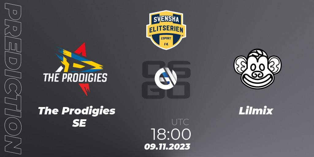 The Prodigies SE vs Lilmix: Betting TIp, Match Prediction. 09.11.2023 at 18:00. Counter-Strike (CS2), Svenska Elitserien Fall 2023: Online Stage
