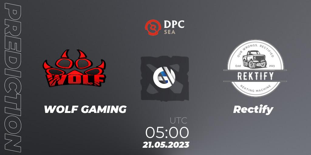 WOLF GAMING vs Rectify: Betting TIp, Match Prediction. 21.05.23. Dota 2, DPC SEA 2023 Tour 3: Closed Qualifier