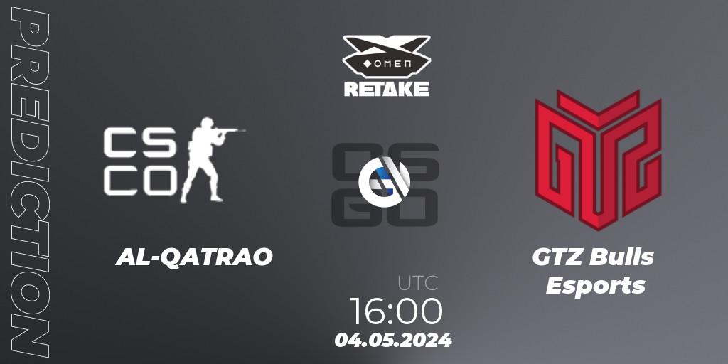 AL-QATRAO vs GTZ Bulls Esports: Betting TIp, Match Prediction. 04.05.2024 at 16:00. Counter-Strike (CS2), Circuito Retake Season 8: Take #1