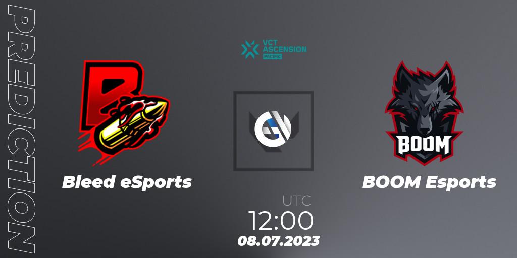 Bleed eSports vs BOOM Esports: Betting TIp, Match Prediction. 08.07.2023 at 13:00. VALORANT, VALORANT Challengers Ascension 2023: Pacific