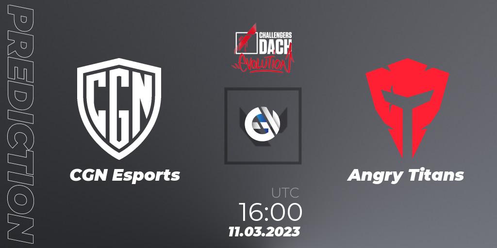CGN Esports vs Angry Titans: Betting TIp, Match Prediction. 11.03.23. VALORANT, VALORANT Challengers 2023 DACH: Evolution Split 1