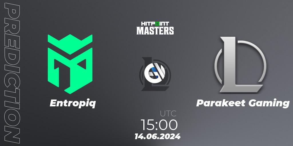 Entropiq vs Parakeet Gaming: Betting TIp, Match Prediction. 14.06.2024 at 15:00. LoL, Hitpoint Masters Summer 2024