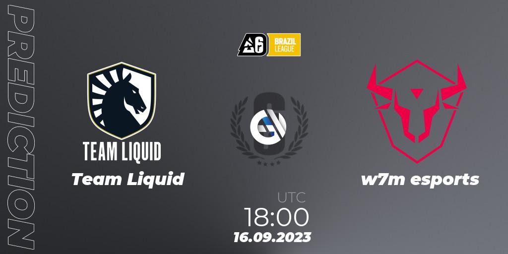 Team Liquid vs w7m esports: Betting TIp, Match Prediction. 16.09.2023 at 18:00. Rainbow Six, Brazil League 2023 - Stage 2