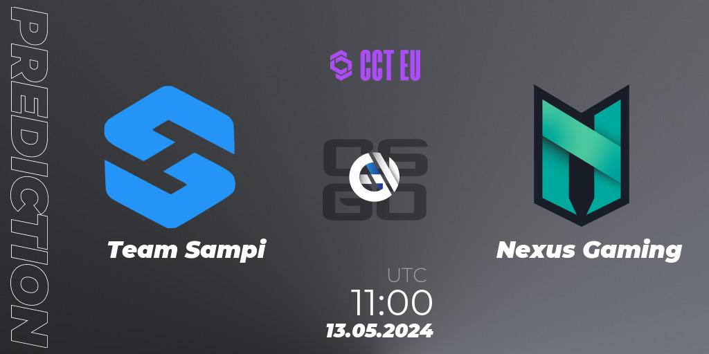 Team Sampi vs Nexus Gaming: Betting TIp, Match Prediction. 13.05.2024 at 11:00. Counter-Strike (CS2), CCT Season 2 European Series #3