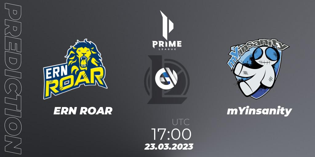 ERN ROAR vs mYinsanity: Betting TIp, Match Prediction. 23.03.23. LoL, Prime League 2nd Division Spring 2023 - Playoffs