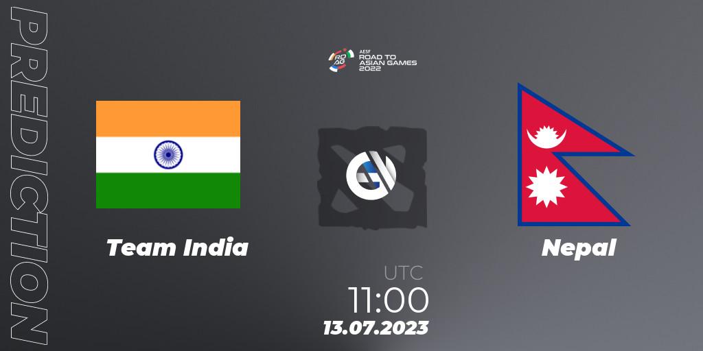 Team India vs Nepal: Betting TIp, Match Prediction. 13.07.2023 at 11:00. Dota 2, 2022 AESF Road to Asian Games - South Asia