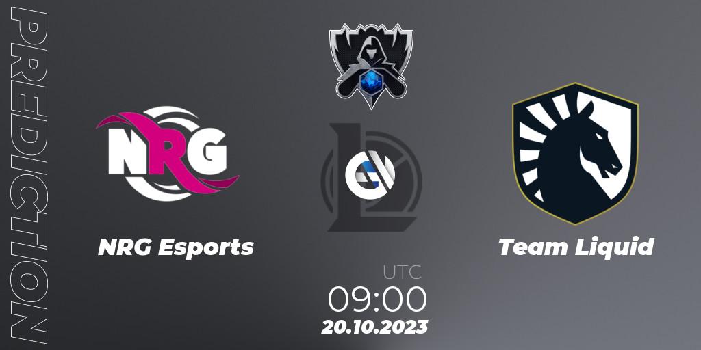 NRG Esports vs Team Liquid: Betting TIp, Match Prediction. 20.10.2023 at 05:00. LoL, Worlds 2023 LoL - Group Stage