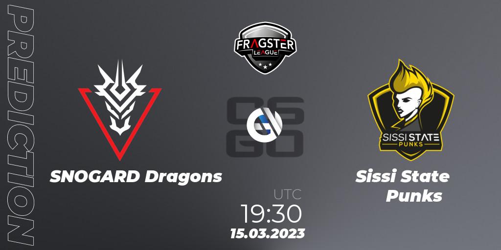SNOGARD Dragons vs Sissi State Punks: Betting TIp, Match Prediction. 15.03.2023 at 19:30. Counter-Strike (CS2), Fragster League Season 4