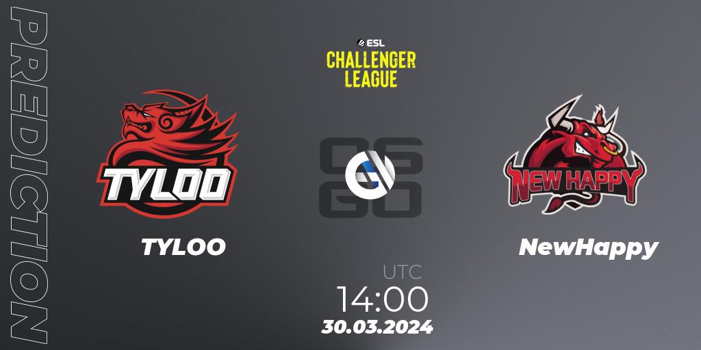 TYLOO vs NewHappy: Betting TIp, Match Prediction. 30.03.24. CS2 (CS:GO), ESL Challenger League Season 47: Asia