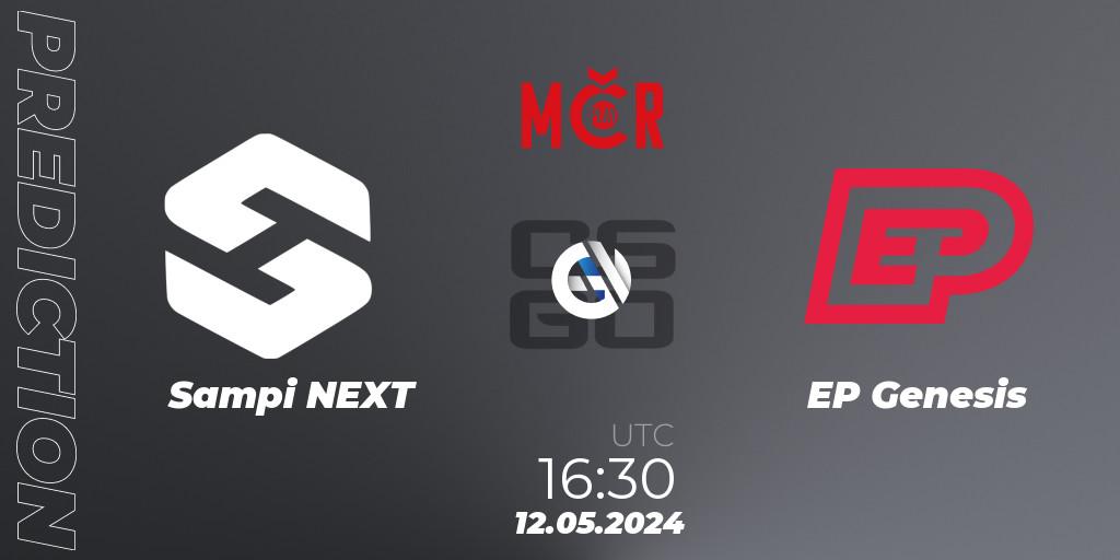 Sampi NEXT vs EP Genesis: Betting TIp, Match Prediction. 12.05.2024 at 16:30. Counter-Strike (CS2), Tipsport Cup Spring 2024: Closed Qualifier