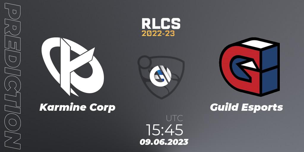 Karmine Corp vs Guild Esports: Betting TIp, Match Prediction. 09.06.2023 at 15:45. Rocket League, RLCS 2022-23 - Spring: Europe Regional 3 - Spring Invitational