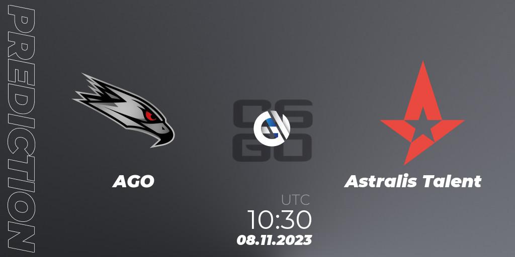 AGO vs Astralis Talent: Betting TIp, Match Prediction. 08.11.23. CS2 (CS:GO), European Pro League Season 12: Division 2