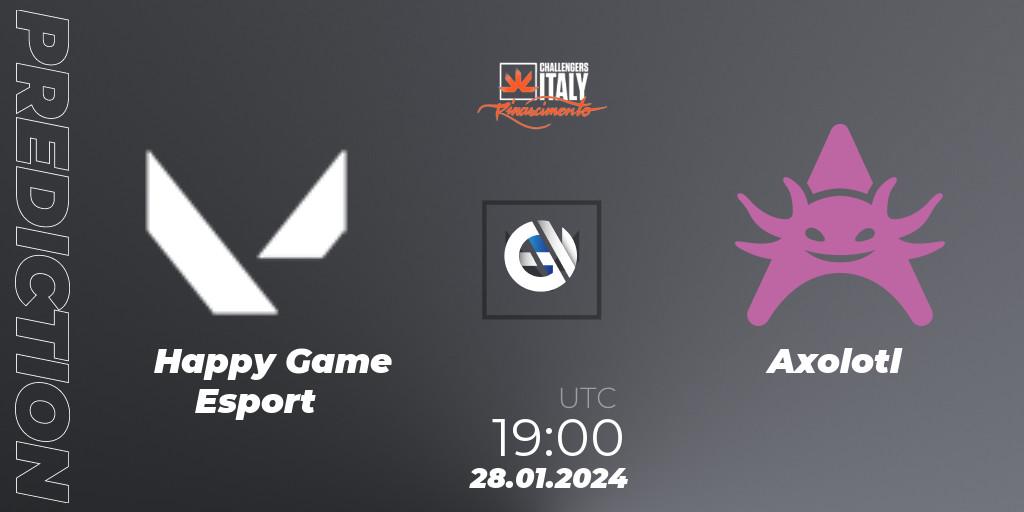 Happy Game Esport vs Axolotl: Betting TIp, Match Prediction. 28.01.2024 at 19:00. VALORANT, VALORANT Challengers 2024 Italy: Rinascimento Split 1