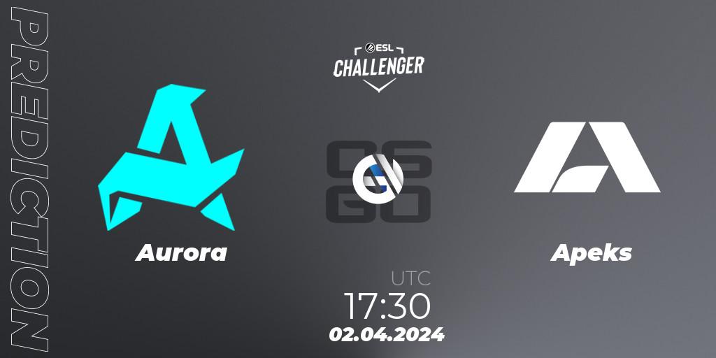Aurora vs Apeks: Betting TIp, Match Prediction. 02.04.24. CS2 (CS:GO), ESL Challenger #57: European Closed Qualifier