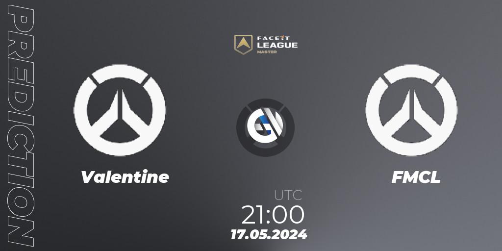 Valentine vs FMCL: Betting TIp, Match Prediction. 17.05.2024 at 21:00. Overwatch, FACEIT League Season 1 - NA Master Road to EWC