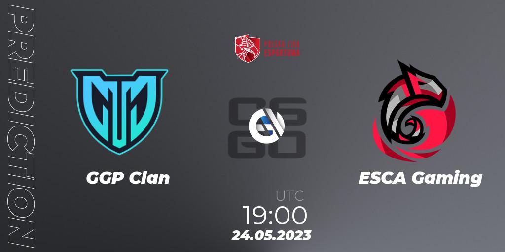 GGP Clan vs ESCA Gaming: Betting TIp, Match Prediction. 24.05.2023 at 19:00. Counter-Strike (CS2), Polish Esports League 2023 Split 2