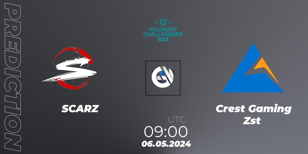 SCARZ vs Crest Gaming Zst: Betting TIp, Match Prediction. 06.05.2024 at 09:00. VALORANT, VALORANT Challengers Japan 2024: Split 2 Advance Stage
