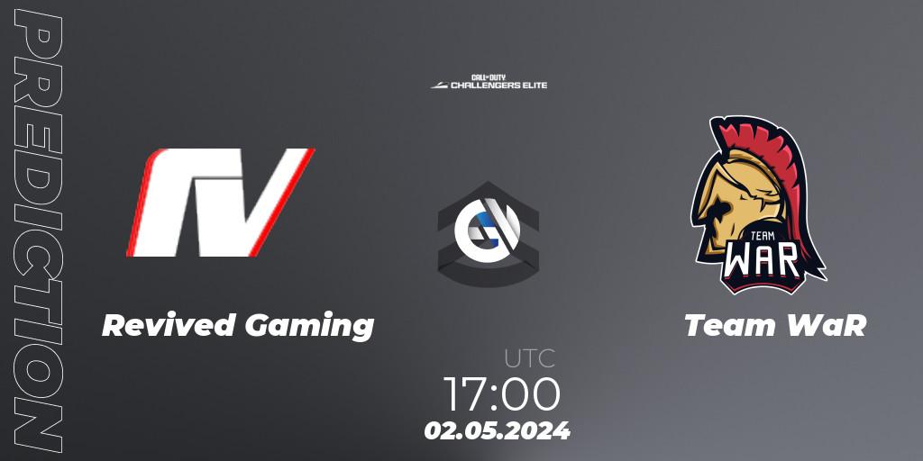 Revived Gaming vs Team WaR: Betting TIp, Match Prediction. 02.05.2024 at 17:00. Call of Duty, Call of Duty Challengers 2024 - Elite 2: EU